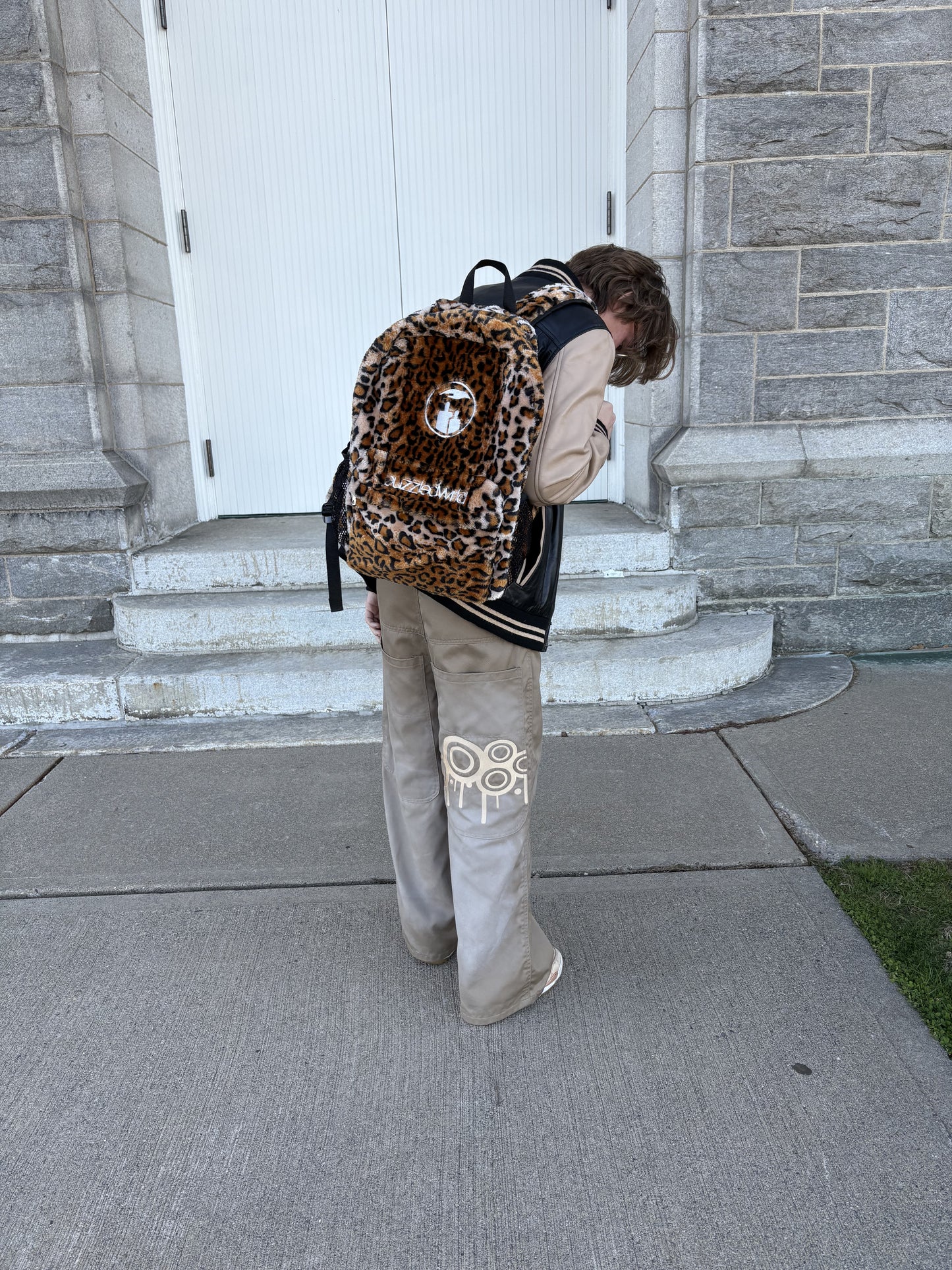 Leopard Fur Backpack